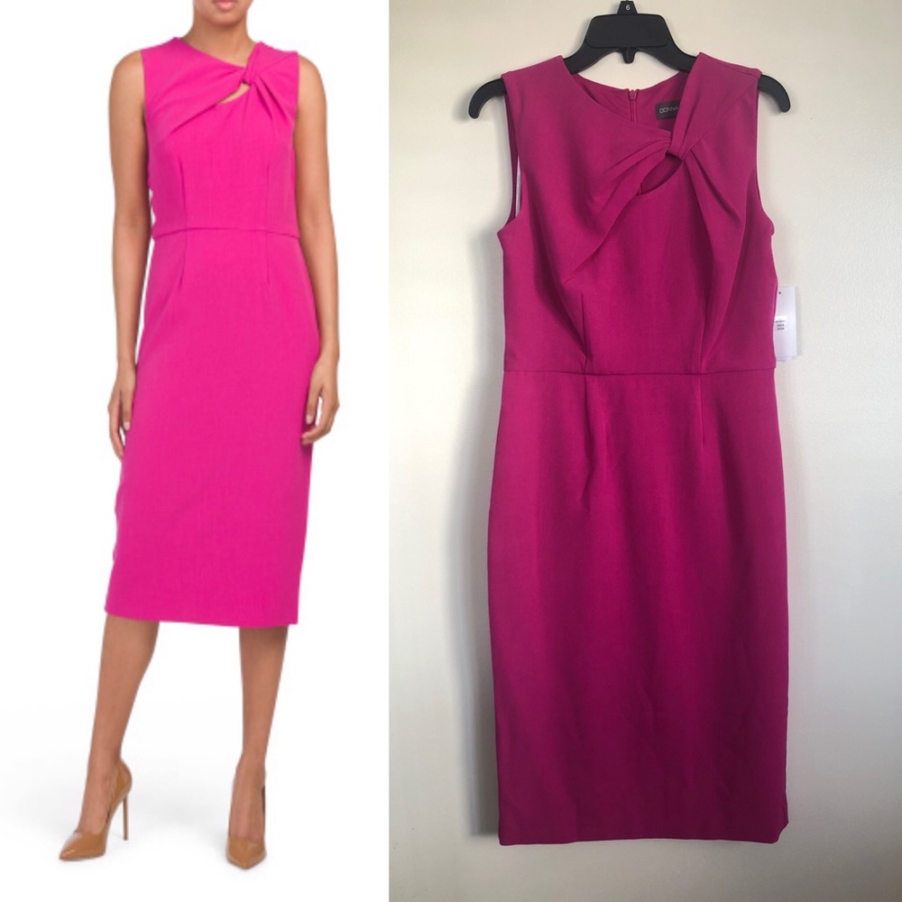 [Donna Ricco] fuschia sheath dress